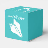 Summer Seashells in Turquoise Favor Box Bedankdoosjes (Achterkant)