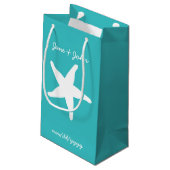 Summer Seashells in Turquoise Gift Bag Klein Cadeauzakje (Achterkant Gekanteld)
