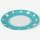 Summer Seashells in Turquoise Paper Bord (Gekanteld)