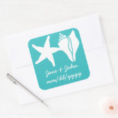 Summer Seashells in Turquoise Sticker (Envelop)