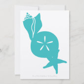 Summer Seashells in Turquoise Wedding Invitation Kaart (Achterkant)