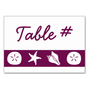 Summer Seashells in Wine Table Kaart