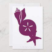 Summer Seashells in Wine Wedding Invitation Kaart (Achterkant)