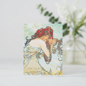 Summer Season Alphonse Mucha Fine Art Briefkaart (Staand voorkant)