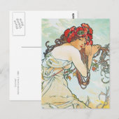 Summer Season Alphonse Mucha Fine Art Briefkaart (Voorkant / Achterkant)