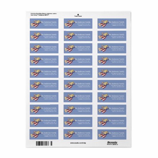 Summer Season Angel Return Address Labels (Full Sheet)