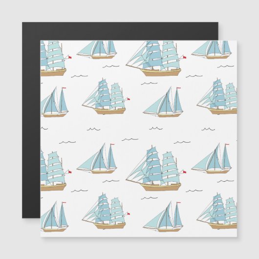 Summer Seatime Cute-jachten met zeilschip (Voorkant / Achterkant)
