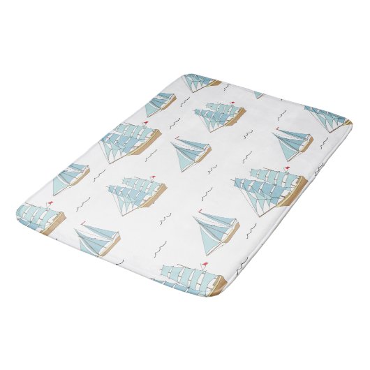 Summer Seatime Cute-jachten met zeilschip Badmat (Gekanteld)