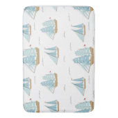 Summer Seatime Cute-jachten met zeilschip Badmat (Voorkant Verticaal)
