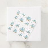 Summer Seatime Cute-jachten met zeilschip Bedankjes Labels (In situ)