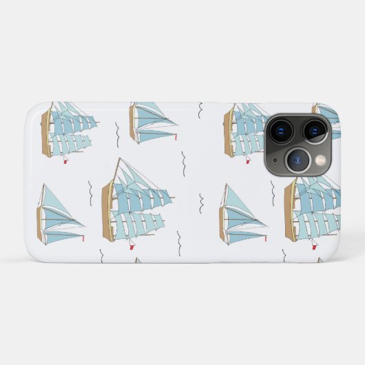Summer Seatime Cute-jachten met zeilschip Case-Mate iPhone Case (Achterkant (horizontaal))