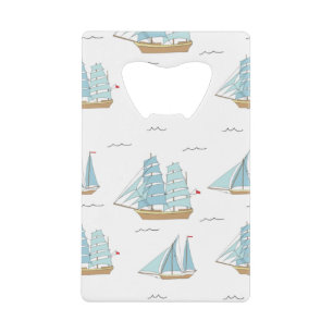 Summer Seatime Cute-jachten met zeilschip Creditkaart Flessenopener