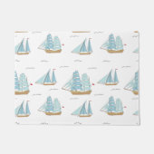 Summer Seatime Cute-jachten met zeilschip Deurmat (Voorkant)