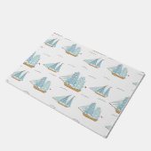Summer Seatime Cute-jachten met zeilschip Deurmat (Schuin)