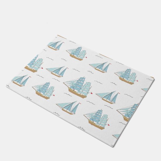 Summer Seatime Cute-jachten met zeilschip Deurmat (Schuin)