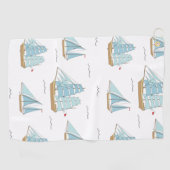 Summer Seatime Cute-jachten met zeilschip Golfhanddoek (Horizontaal)