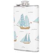 Summer Seatime Cute-jachten met zeilschip Heupfles (Links)