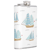 Summer Seatime Cute-jachten met zeilschip Heupfles (Rechts)