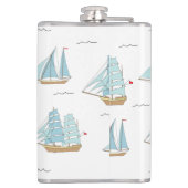 Summer Seatime Cute-jachten met zeilschip Heupfles (Achterkant)