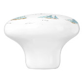 Summer Seatime Cute-jachten met zeilschip Keramische Knop (Zijkant)