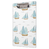 Summer Seatime Cute-jachten met zeilschip Klembord (Links)