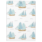 Summer Seatime Cute-jachten met zeilschip Klembord (Achterkant)