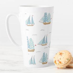 Summer Seatime Cute-jachten met zeilschip Latte Mok