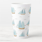 Summer Seatime Cute-jachten met zeilschip Latte Mok (Voorkant)