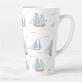 Summer Seatime Cute-jachten met zeilschip Latte Mok (Rechts)