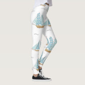 Summer Seatime Cute-jachten met zeilschip Leggings (Rechts)