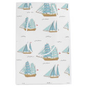 Summer Seatime Cute-jachten met zeilschip Medium Cadeauzakje (Voorkant)
