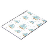 Summer Seatime Cute-jachten met zeilschip Notitieboek (Linkerzijde)