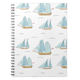 Summer Seatime Cute-jachten met zeilschip Notitieboek