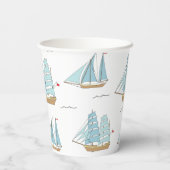 Summer Seatime Cute-jachten met zeilschip Papieren Bekers (Achterkant)