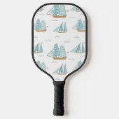 Summer Seatime Cute-jachten met zeilschip Pickleball Paddle (Achterkant)