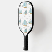 Summer Seatime Cute-jachten met zeilschip Pickleball Paddle (Links)