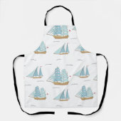 Summer Seatime Cute-jachten met zeilschip Schort (Voorkant)