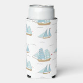 Summer Seatime Cute-jachten met zeilschip Seltzer Blikjeskoeler (Seltzer Voorkant)