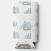 Summer Seatime Cute-jachten met zeilschip Seltzer Blikjeskoeler (Achterkant)