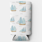 Summer Seatime Cute-jachten met zeilschip Seltzer Blikjeskoeler (Voorkant)