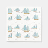 Summer Seatime Cute-jachten met zeilschip Servet (Voorkant)