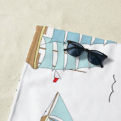 Summer Seatime Cute-jachten met zeilschip Strandlaken (In situ)