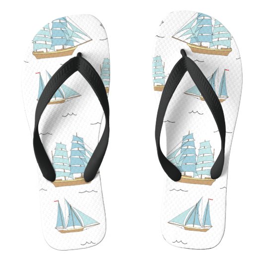 Summer Seatime Cute-jachten met zeilschip Teenslippers (Voetbed)