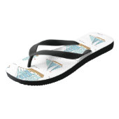 Summer Seatime Cute-jachten met zeilschip Teenslippers (Schuin)
