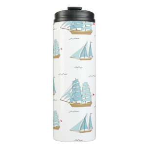 Summer Seatime Cute-jachten met zeilschip Thermosbeker