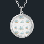 Summer Seatime Cute-jachten met zeilschip Zilver Vergulden Ketting<br><div class="desc">Summer Seatime Cute yachts met zeilboot. In mijn collectie vind je de geschikte modellen voor dit ontwerp. Overeenkomende objecten beschikbaar.</div>