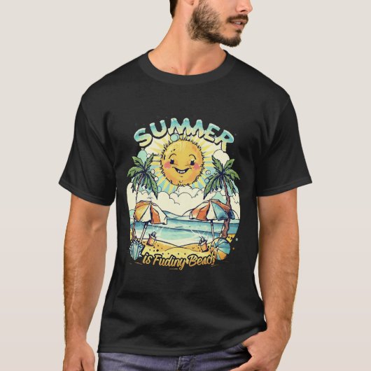 Summer See Beach T-shirt design sjabloon (Voorkant)