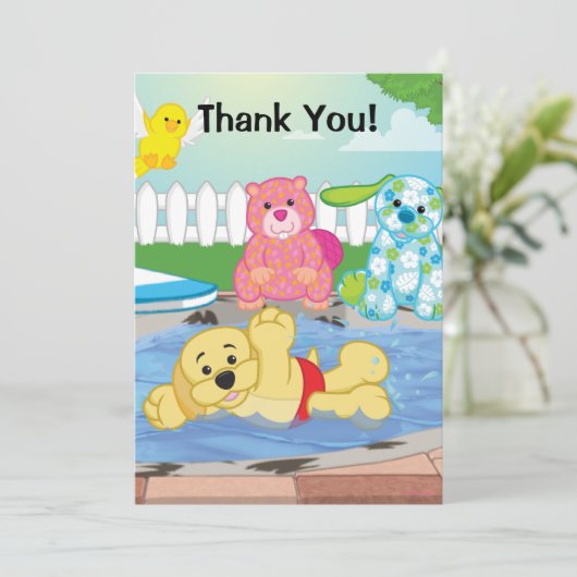 Summer Sensation Pool Bedankkaart (Staand voorkant)
