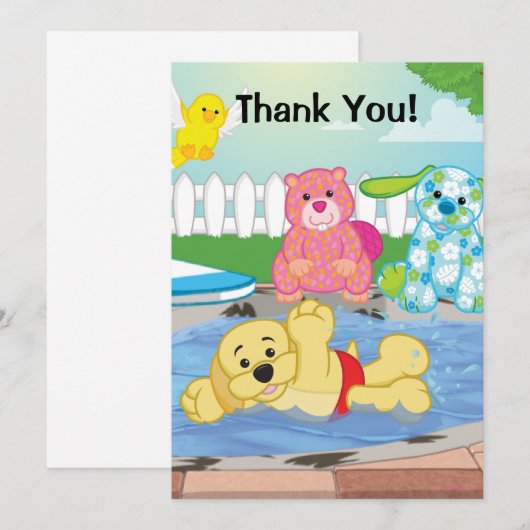 Summer Sensation Pool Bedankkaart (Voorkant / Achterkant)