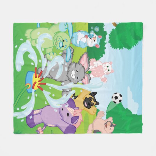 Summer Sensation Sprinkler Fleece Deken (Voorkant (Horizontaal))